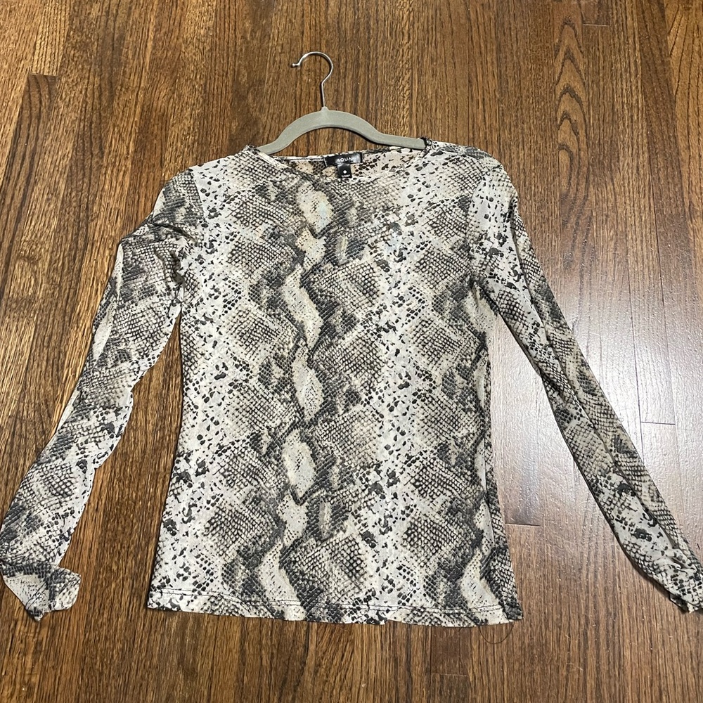 sheer snakeskin mesh shirt